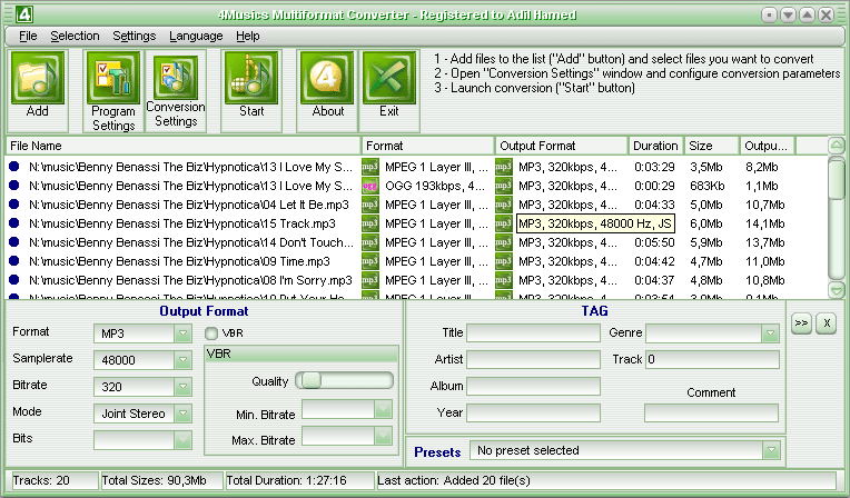 4Musics Multiformat Converter Screenshot